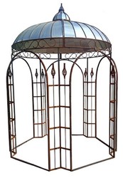 4251549315568 - Pavillon Ã 220 x H 330 cm - verschiedene Farben - Gartenpavillon aus Schmiedeeisen mit verzinktem Blechdach