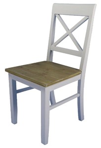 4251549315971 - Landhausstil Esszimmerstuhl WeiÃ   Naturfarben 45 x 52 x H 95 cm - EsszimmermÃ¶bel im Landhausstil