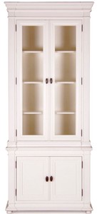 4251549316022 - Landhausstil Vitrinenschrank Antik WeiÃ 100 x 50 x H 242 cm - Handgefertigte Shabby Chic Vitrine