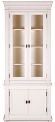 4251549316022 - Landhausstil Vitrinenschrank Antik WeiÃ 100 x 50 x H 242 cm - Handgefertigte Shabby Chic Vitrine