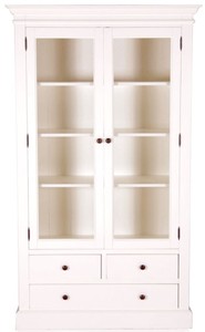 4251549316039 - Landhausstil Vitrinenschrank Antik WeiÃ 110 x 45 x H 190 cm - Handgefertigte Shabby Chic Vitrine