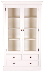 4251549316039 - Landhausstil Vitrinenschrank Antik WeiÃ 110 x 45 x H 190 cm - Handgefertigte Shabby Chic Vitrine
