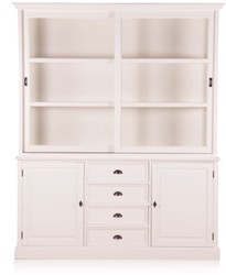 4251549316060 - Landhausstil Wandschrank Antik WeiÃ mit 2 TÃ¼ren und 4 Schubladen 185 x 43 x H 225 cm - Landhausstil MÃ¶bel