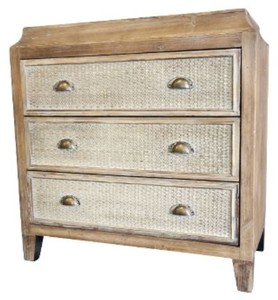 Casa Padrino Country Style Dresser With 3 Drawers Flax Natural