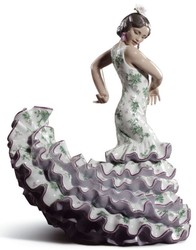 4251549316510 - Luxus Porzellan Skulptur Flamenco Frau Mehrfarbig 27 x H 47 cm - Handgefertigte Luxus Deko Figur - Limitierte Ausgabe