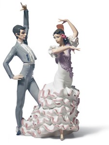 4251549316541 - Luxus Porzellan Skulptur Flamenco TÃ¤nzer Mehrfarbig 30 x H 43 cm - Handgefertigte Luxus Dekoration