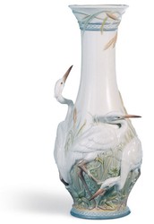 4251549316619 - Luxus Porzellan Vase StÃ¶rche WeiÃ   Mehrfarbig Ã 17 x H 35 cm - Luxus Deko