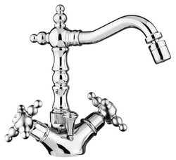 4251549316848 - Jugendstil Retro Waschtisch   Waschbecken Armatur Silber H 21 cm - Nostalgisches Bad ZubehÃ¶r