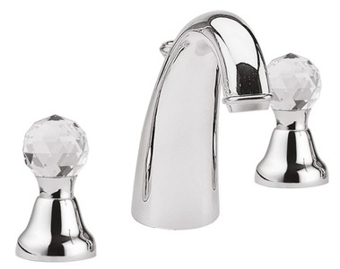 4251549317289 - Luxus Waschtisch Armatur   Dreilochbatterie mit Swarovski Kristallglas Silber - Luxus QualitÃ¤t