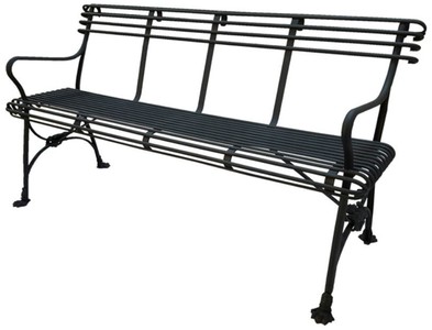 4251549317340 - Schmiedeeisen Gartenbank   Sitzbank Schwarz 140 x 60 x H 90 cm - Nostalgie GartenmÃ¶bel