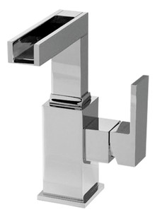 4251549317449 - Luxus Badezimmer Waschtischarmatur Silber H 188 cm - Einhand-Waschtischbatterie mit Wasserfall-Auslauf