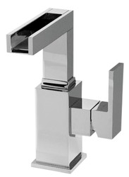 4251549317449 - Luxus Badezimmer Waschtischarmatur Silber H 188 cm - Einhand-Waschtischbatterie mit Wasserfall-Auslauf