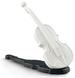 4251549317555 - Luxus Porzellan Violine WeiÃ   Schwarz 15 x H 11 cm - Wohnzimmer Deko Skulptur