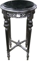 4251549317739 - Barock Beistelltisch mit grÃ¼ner Marmorplatte Rund Silber 72 x 37 cm Antik Stil - Telefon Blumen Tisch