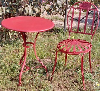 4251549317968 - Jugendstil GartenmÃ¶bel Set - verschiedene Farben - Gartentisch & Gartenstuhl im Jugendstil