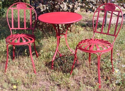 4251549318033 - Jugendstil GartenmÃ¶bel Set - verschiedene Farben - Gartentisch & 2 GartenstÃ¼hle im Jugendstil