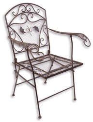 4251549319122 - Jugendstil Gartenstuhl Braun 72 x 51 x H 95 cm - GartenmÃ¶bel