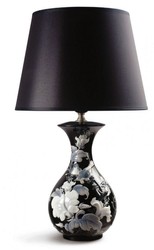 4251549319283 - Luxus Porzellan Tischleuchte   Tischlampe Schwarz Ã 30 x H 51 cm - Luxus QualitÃ¤t