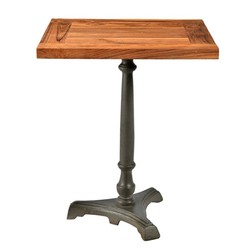 4251549319573 - Jugendstil Luxus Tisch   Beistelltisch Teak Holz   Eisen Mod2 60 x 60 x H74 cm  - Cafe Restaurant MÃ¶bel