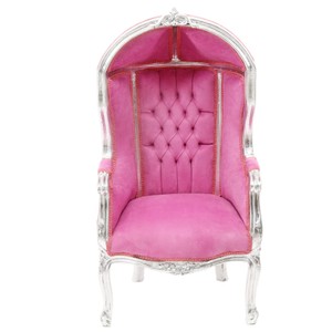4251549320722 - Barock Kinder Ballon Thron Sessel Rosa  Silber - Ballon Sessel Barock MÃ¶bel