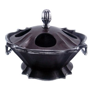 4251549321101 - Barock WeinkÃ¼hler fÃ¼r 4 Flaschen Aluminium   Antik Silber H 20 cm Durchmesser 44 cm - Weinhalter Hotel Dekoration