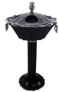 4251549321132 - Barock WeinkÃ¼hlerstÃ¤nder fÃ¼r 4 Flaschen Aluminium   Antik Silber H 80 cm Durchmesser 43 cm - Weinhalter Hotel Dekoration