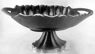 4251549321200 - Barock SchÃ¼ssel Aluminium Schwarz   Silber 49 x H 23 cm - Antik Stil