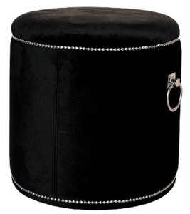 4251549321309 - Luxus Sitzhocker Schwarz   Silber Ã 50 x H 52 cm - Luxus Rundhocker