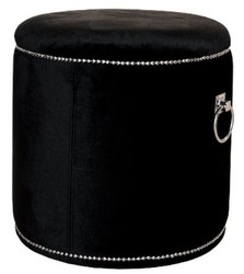 4251549321309 - Luxus Sitzhocker Schwarz   Silber Ã 50 x H 52 cm - Luxus Rundhocker