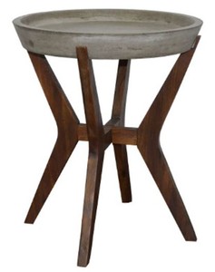 4251549321408 - Garten-Beistelltisch Grau   Dunkelbraun Ã 46 x H 54 cm - GartenmÃ¶bel