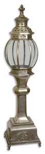 4251549321606 - Jugendstil Gartenlaterne Silber 27 x 27 x H 109 cm - Garten & Terrassen Deko
