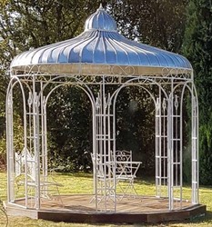 4251549321767 - Gartenpavillon Ã 325 x H 350 cm - verschiedene Farben - Pavillon aus Schmiedeeisen mit verzinktem Blechdach