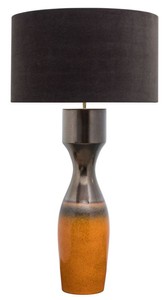 4251549322283 - Luxus Keramik Tischleuchte Silber   Orange Ã 60 x H 113 cm - Handgefertigte Tischlampe mit schwarzem Lampenschirm