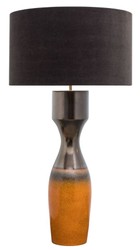 4251549322283 - Luxus Keramik Tischleuchte Silber   Orange Ã 60 x H 113 cm - Handgefertigte Tischlampe mit schwarzem Lampenschirm