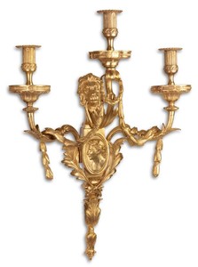 4251549322429 - Barock Wandkerzenhalter Gold 51 x 265 x H 86 cm - Hotel & Restaurant MÃ¶bel