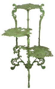 4251549322641 - Jugendstil Gusseisen Blumenetagere   Blumentisch GrÃ¼n H 80 cm - GartenmÃ¶bel