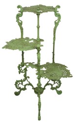 4251549322641 - Jugendstil Gusseisen Blumenetagere   Blumentisch GrÃ¼n H 80 cm - GartenmÃ¶bel
