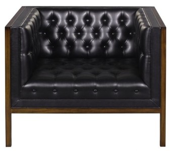 4251549322696 - Chesterfield Echtleder Sessel Schwarz   Braun 91 x 78 x H 72 cm - Hotel MÃ¶bel