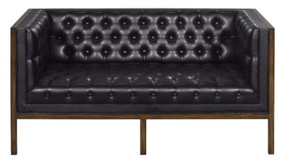 4251549322719 - Chesterfield Echtleder 2-Sitzer Sofa Schwarz   Braun 143 x 78 x H 71 cm - Hotel MÃ¶bel