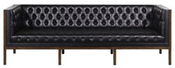 4251549322726 - Chesterfield Echtleder 3-Sitzer Sofa Schwarz   Braun 213 x 78 x H 72 cm - Hotel MÃ¶bel