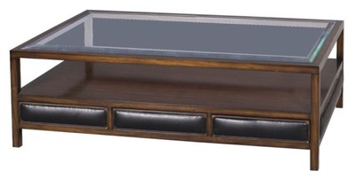 4251549322788 - Luxus Couchtisch Braun   Schwarz 120 x 80 x H 41 cm - Mahagoni Wohnzimmertisch mit 3 Schubladen