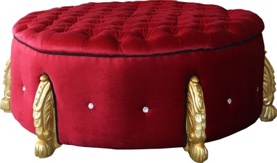 4251549322863 - riesiger Barock Rundhocker in Bordeaux   Gold mit Bling Bling Glitzersteinen Durchmesser 107 cm - Luxus Hotel MÃ¶bel - Limited Edition