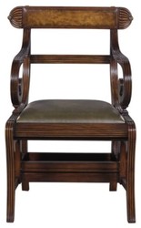 4251549322948 - Mahagoni Bibliotheksstuhl Braun   GrÃ¼n 57 x 53 x H 89 cm - Luxus Leiterstuhl