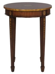 4251549323075 - Luxus Jugendstil Mahagoni Beistelltisch Braun   Gold Ã 51 x H 69 cm - Kleiner Runder Beistelltisch mit Schublade