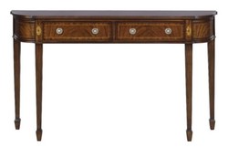 4251549323082 - Luxus Jugendstil Mahagoni Konsole Braun 130 x 30 x H 78 cm - Konsolentisch mit 2 Schubladen im franzÃ¶sichen Jugendstil