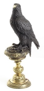 4251549323501 - Bronzefigur Adler Schwarz   Gold 133 x 189 x H 426 cm - Luxus Dekoration