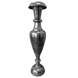 4251549323822 - Designer Antik Stil Vase Aluminium Vernickelt Silber - Hotel Dekoration - Barock BlumengefÃ¤ss Pflanzentopf - Mod2 H 184 cm