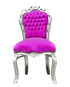 4250427834658 - Barock Esszimmer Stuhl Pink   Silber