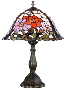 4251549323990 - Tiffany Tischleuchte Blumen Mehrfarbig Ã 31 x H 46 cm - Handgefertigte Luxus Tischlampe