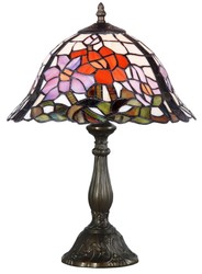 4251549323990 - Tiffany Tischleuchte Blumen Mehrfarbig Ã 31 x H 46 cm - Handgefertigte Luxus Tischlampe